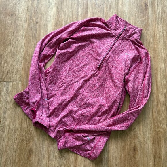 Nike Dri-Fit Athletic Pullover 1/2 Zip Jacket Heathered Pink Women’s Size M - Picture 1 of 7